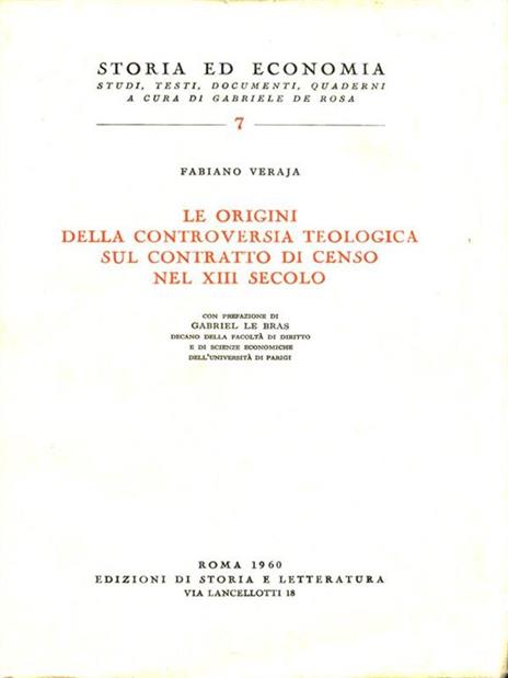 Le origini della controversia teologica sul contratto di censo nel XIII secolo - Fabiano Veraja - 3