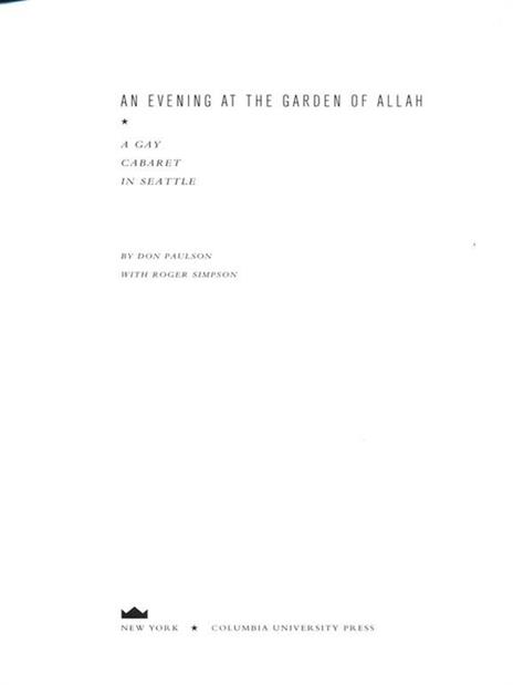 An evening at the garden of Allah - Don Paulson - copertina