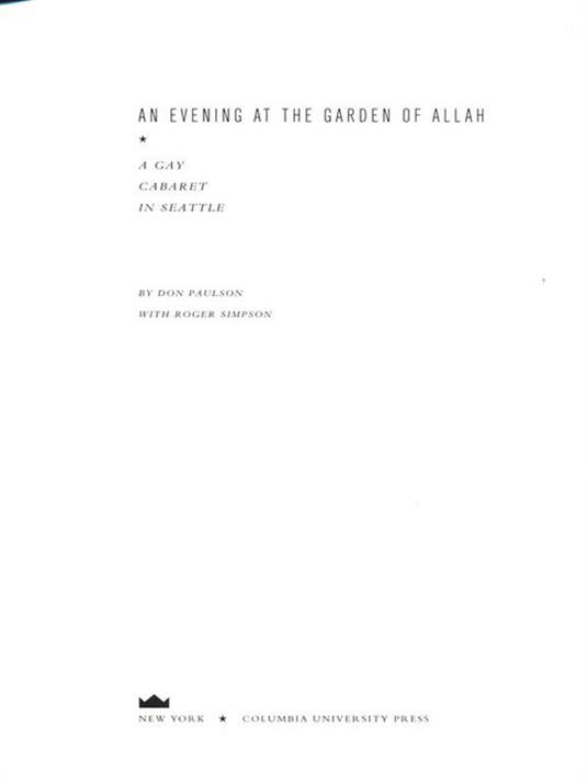 An evening at the garden of Allah - Don Paulson - copertina