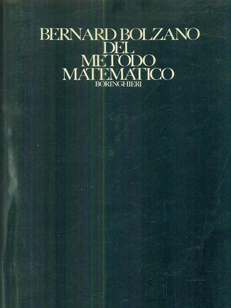 Del metodo matematico - Bernard Bolzano - copertina