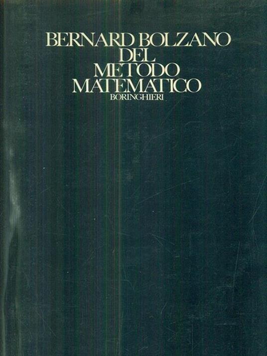 Del metodo matematico - Bernard Bolzano - copertina