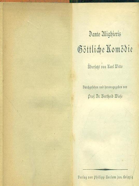 Dante Alighierìs Gottliche Komodie - Dante Alighieri - Libro Usato -  Philipp Reclam - | IBS