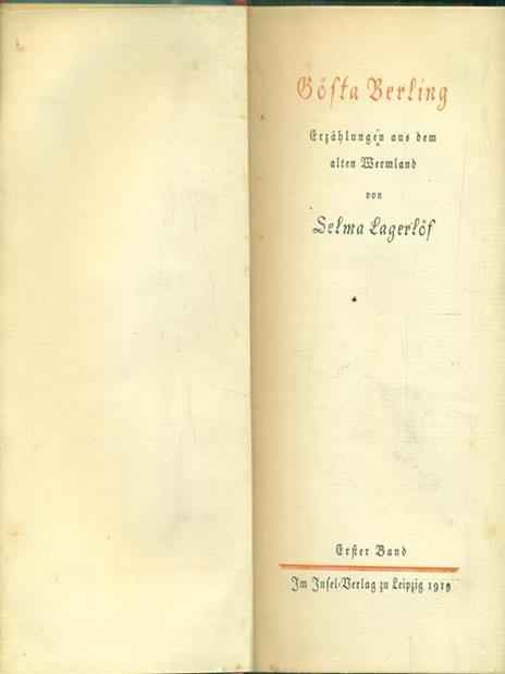 Gofta Berling. I - Selma Lagerlof - 2