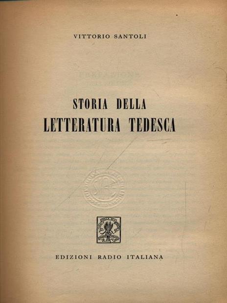 Storia della letteratura tedesca - Vittorio Santoli - copertina
