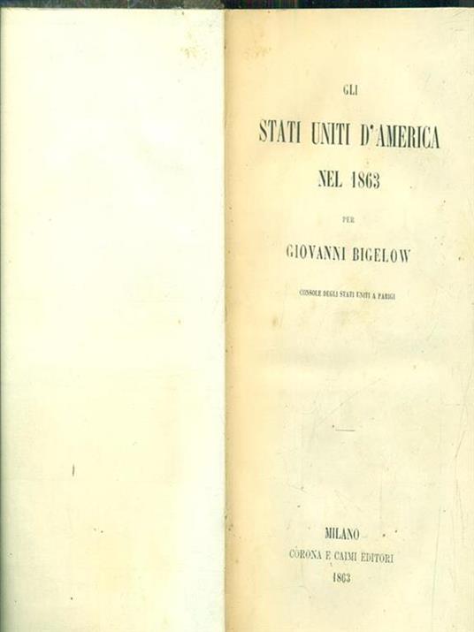 Gli stati uniti d'America nel 1863 - copertina