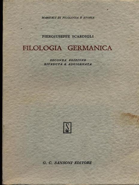 Filologia germanica - PierGiuseppe Scardigli - copertina