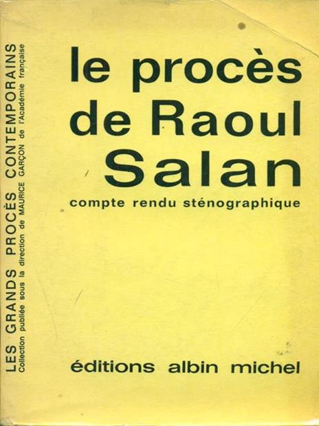 Les proces de Raoul Salan - Maurice Garcon - copertina