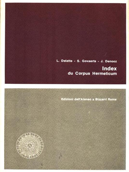 Index du Corpus Hermeticum - copertina