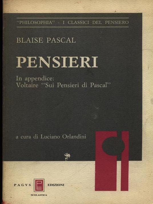 Pensieri - Blaise Pascal - copertina