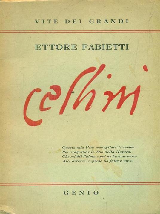 Benvenuto Cellini - Ettore Fabietti - copertina