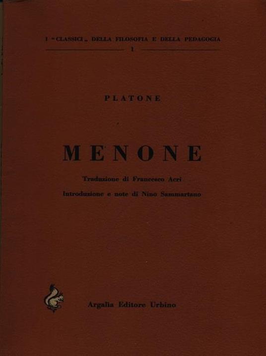 Menone - Platone - copertina