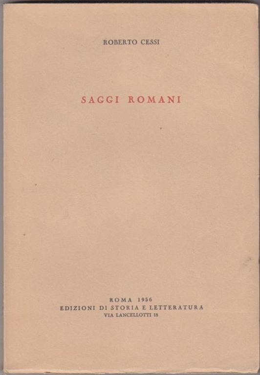 Saggi Romani - Roberto Cessi - 2