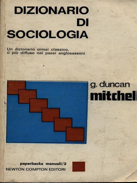 Dizionario di sociologia - G. Duncan Mitchell - copertina