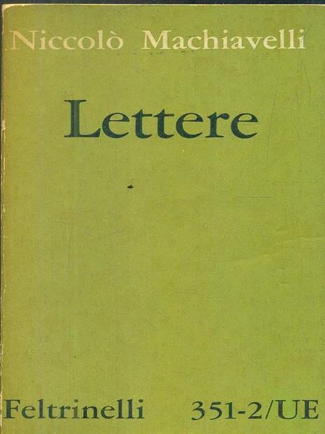 Lettere - Niccolò Machiavelli - copertina