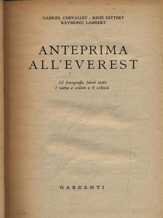 Anteprima all'Everest - copertina