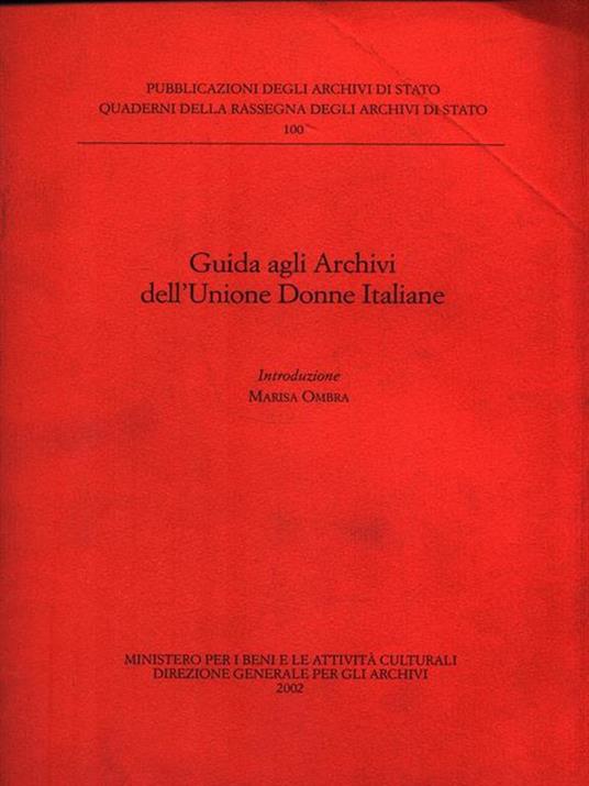 Guida agli Archivi dell'Unione Donne Italiane - copertina