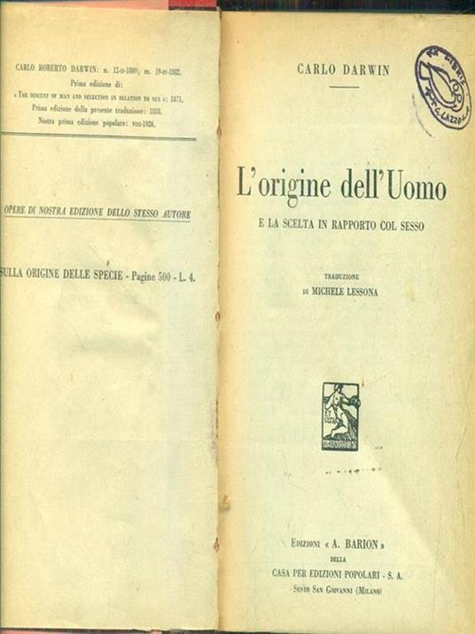 L' origine dell'uomo - Charles Darwin - 4