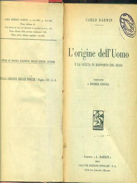 L' origine dell'uomo - Charles Darwin - 2