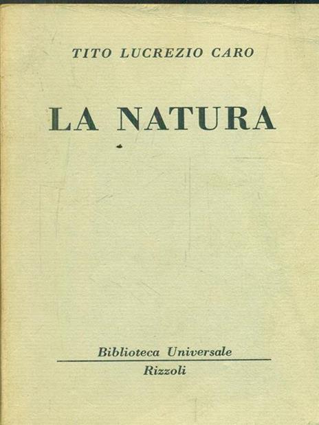 La natura - Tito Lucrezio Caro - copertina