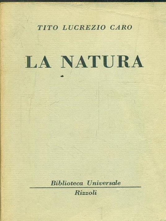 La natura - Tito Lucrezio Caro - copertina