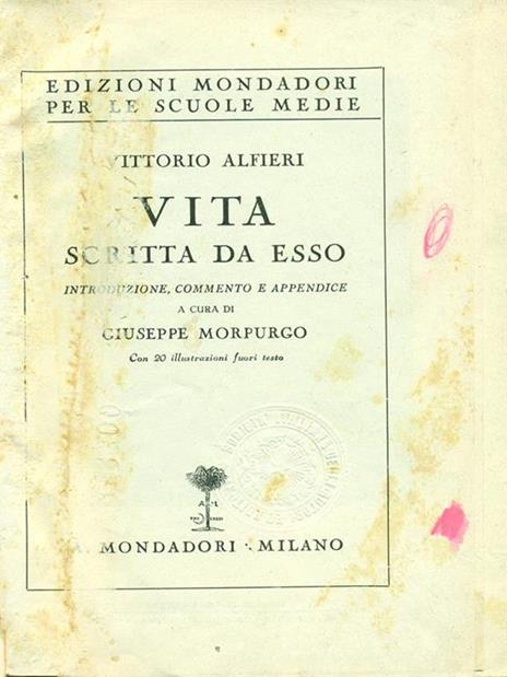Vita scritta da esso - Vittorio Alfieri - copertina