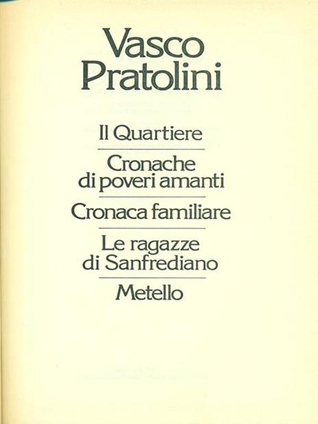 Opere di Vasco Pratolini - Vasco Pratolini - copertina
