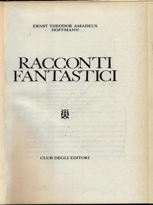 Racconti fantastici - Ernst T. Hoffmann - copertina