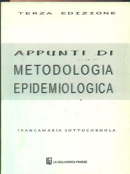 Appunti di metodologia epidemiologica - Francamaria Sottocornola - copertina