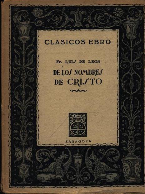 De los nombres de Cristo - Luis de León - copertina