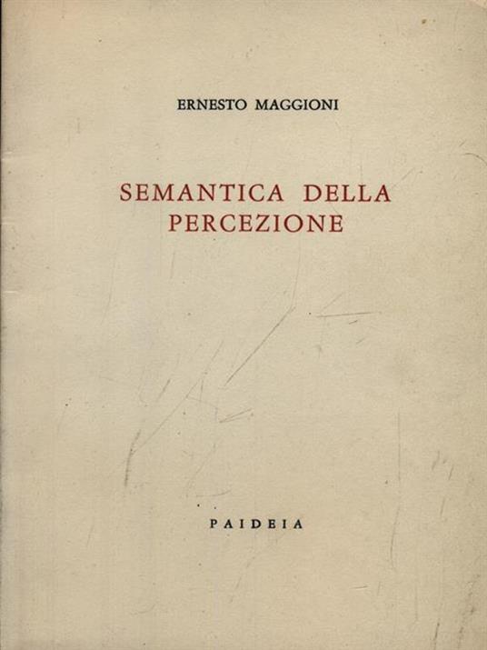 Semantica della percezione - Ernesto Maggioni - copertina