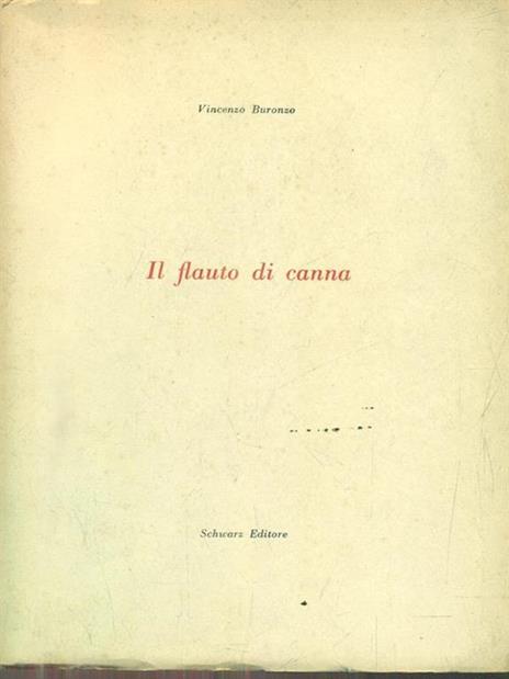 Il flauto di canna - Vincenzo Buronzo - copertina