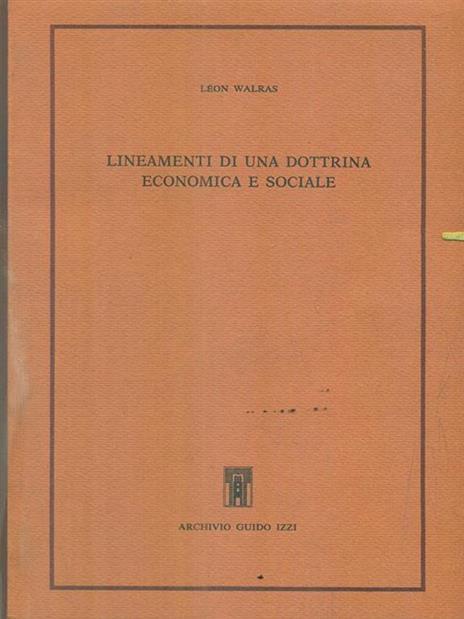 Lineamenti di una dottrina economica e sociale - copertina