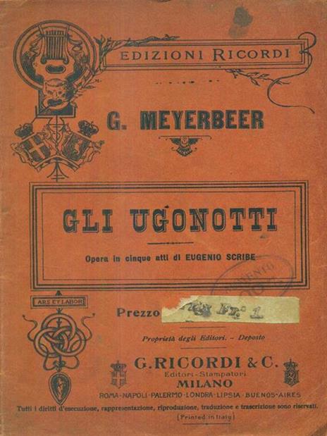 Gli ugonotti - Giacomo Meyerbeer - copertina