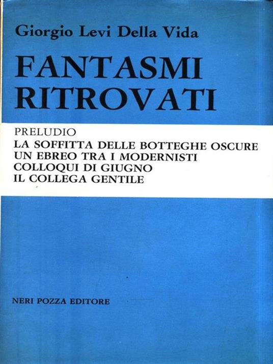 Fantasmi ritrovati - Giorgio Levi Della Vida - copertina