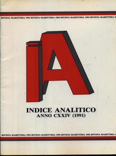 Indice analitico anno CXXIV - 1991 - copertina