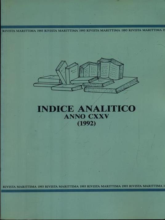 Indice analitico anno CXXV. 1992 - copertina