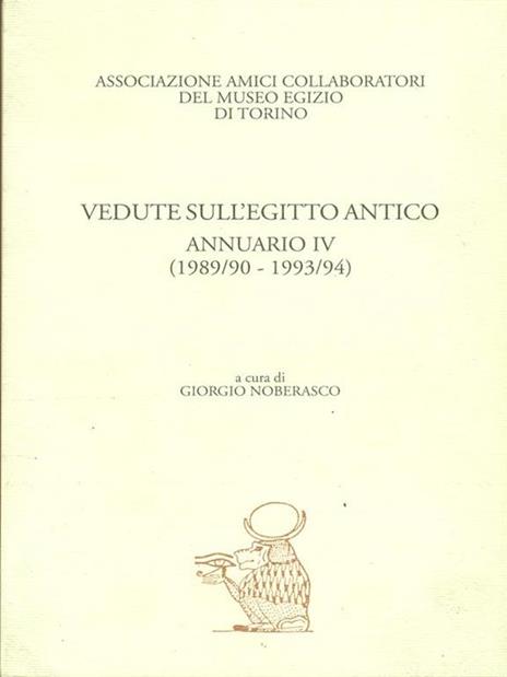 Vedute sull'Egitto Antico. Annuario IV (198990-199394) - copertina