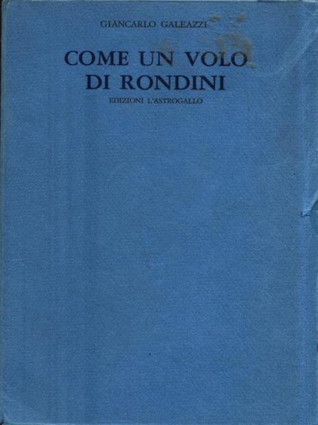 Come un volo di Rondini - Giancarlo Galeazzi - copertina