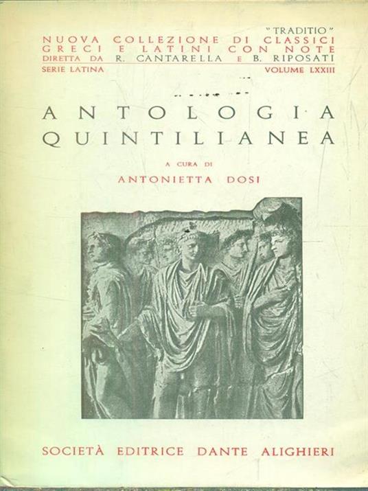 Antologia quintilianea - Antonietta Dosi - copertina