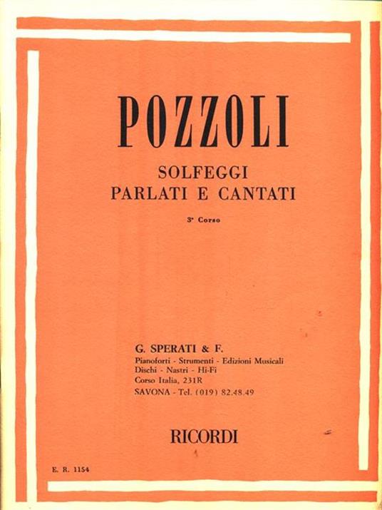 Solfeggi Parlati e Cantati. 3° Corso - Ettore Pozzoli - Libro Usato -  Ricordi - | IBS