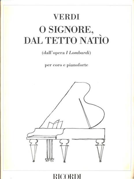 O signore dal tetto natio - Giuseppe Verdi - copertina