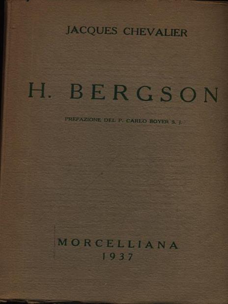 H. Bergson - Jacques Chevalier - copertina