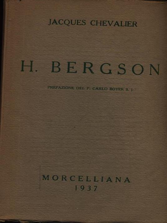 H. Bergson - Jacques Chevalier - copertina