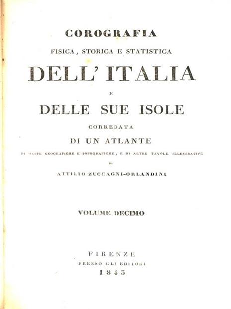 Corografia dell'Italia. Stato Pontificio Vol. 10 - Attilio Zuccagni Orlandini - copertina