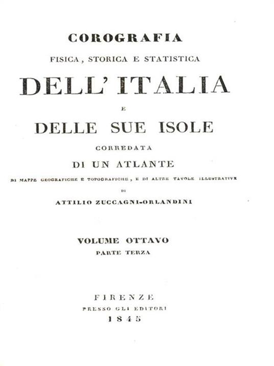 Corografia dell'Italia Duc. di Lucca Volume 8 pt 3 - Attilio Zuccagni Orlandini - copertina