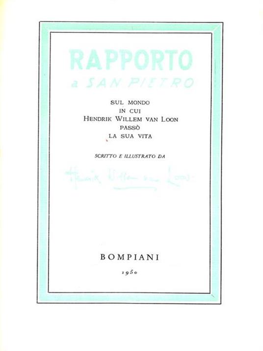 Rapporto a San Pietro - Hendrik Willem Van Loon - copertina