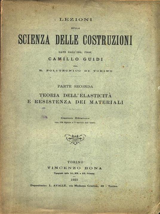 Lezioni sulla Scienza delle Costruzioni. Parte II - Vincenzo Guidi - copertina