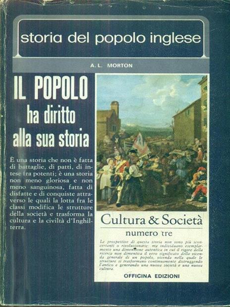 Storia del popolo inglese. Il popolo ha diritto alla sua storia - A.L. Morton - copertina