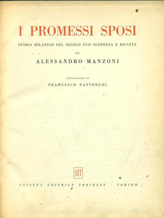 I Promessi Sposi - Alessandro Manzoni - copertina