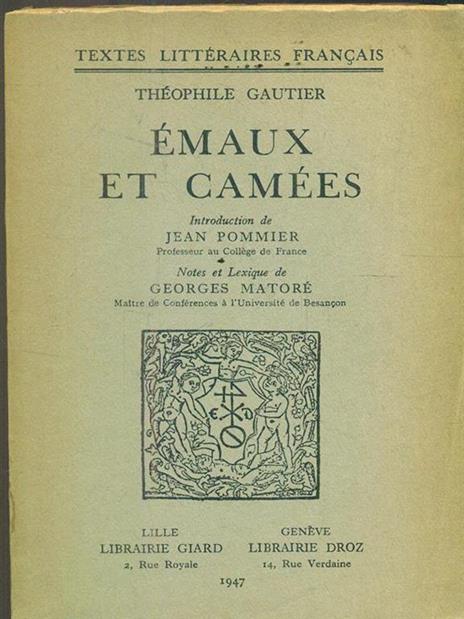 Emaux et Camees - Théophile Gautier - copertina